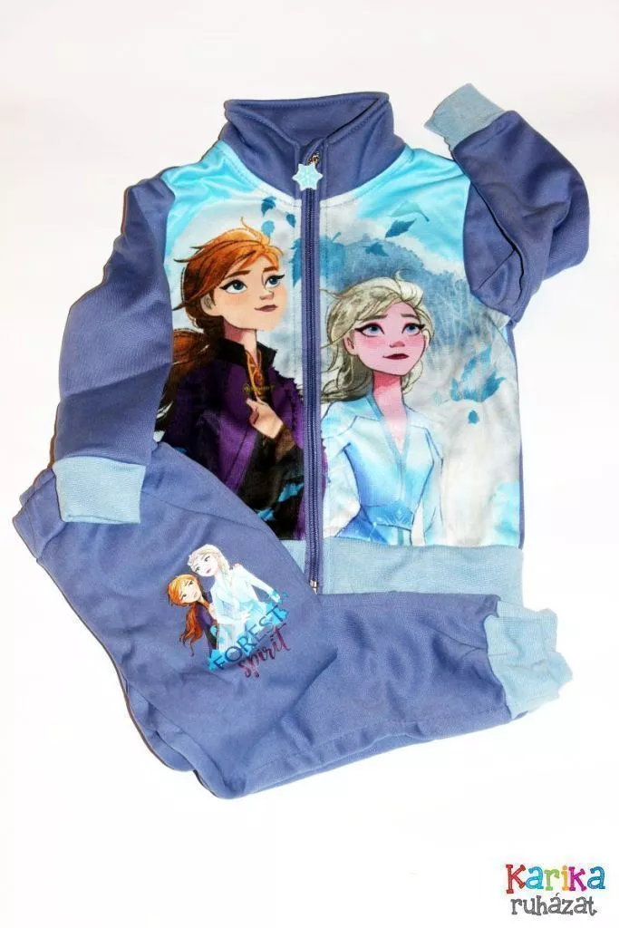 Frozen mintás vastag lány együttes - lány nadrág, lány pulóver, mellény