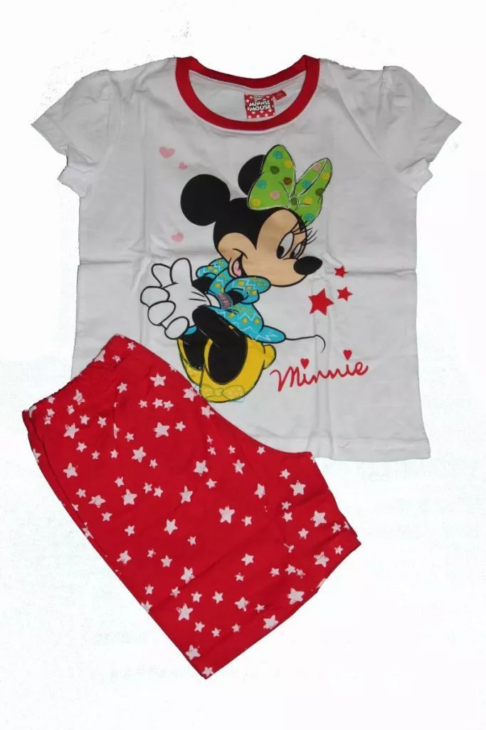 Minnie egér mintás lány rövid pizsama - lány pizsama, lány rövidnadrág