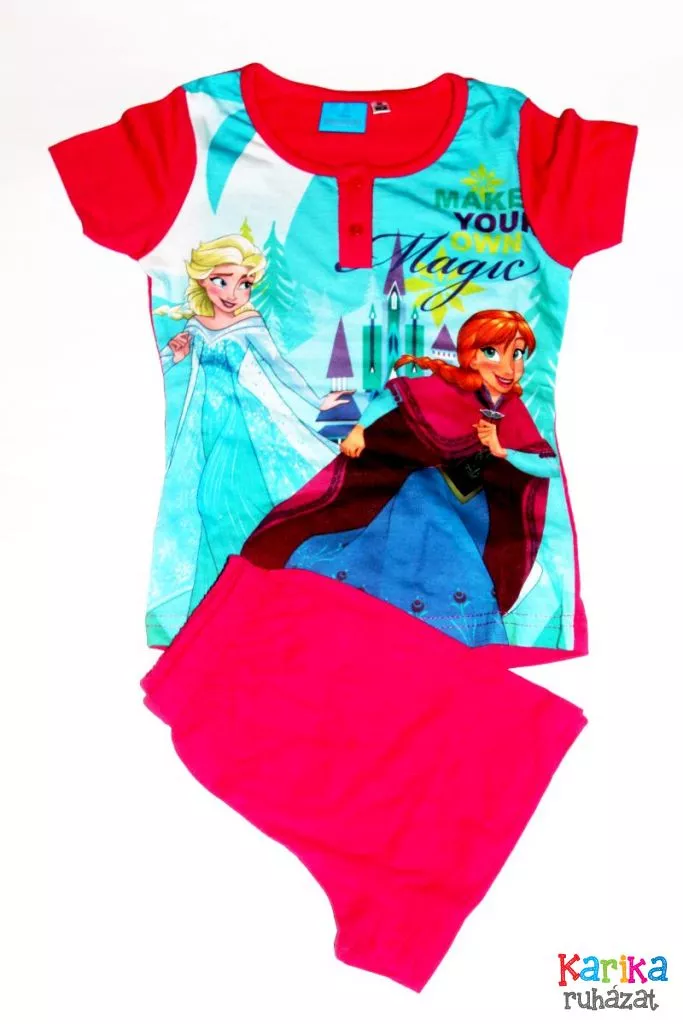 Frozen mintás lány rövid pizsama/együttes - lány felső, póló, lány pizsama