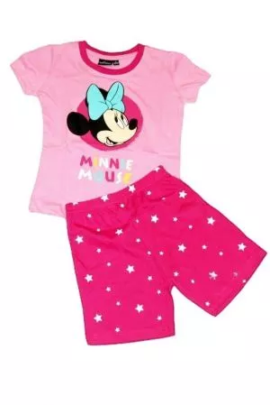 Minnie egér mintás lány rövid pizsama - lány pizsama, lány felső, póló