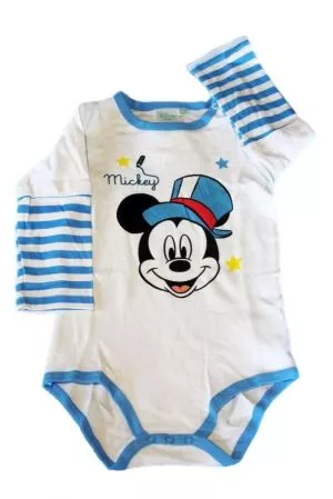 Mickey egér mintás baba hosszúujjú bady - baba felső, póló